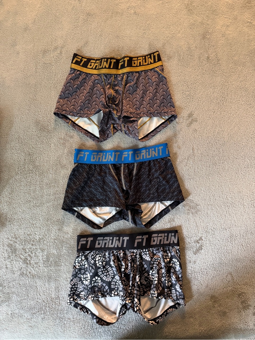 3pck Men's Boxer Briefs - Black/Gray/Blue Waistband Pack